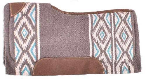 Showman 34" x 36" Gray & Turquoise Navajo Print Memory Felt Bottom Saddle Pad