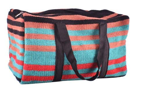 Showman Brown, Teal & Red 100% Wool Serape Saddle Blanket Duffel Bag