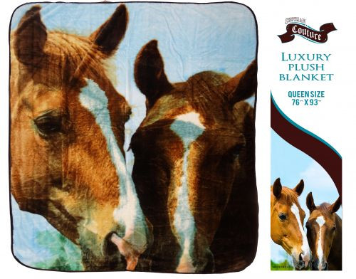 Showman Couture Luxury Plush Blanket w/ "Barn Buddies" Print