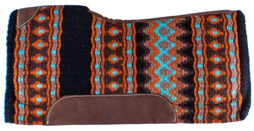 Showman 34" x 36" Turquoise, Orange & Black Memory Felt Bottom Saddle Pad