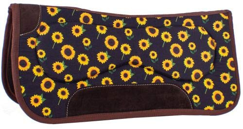 Showman 31" x 32" Built-Up Felt Saddle Pad w/ Sunflower Design