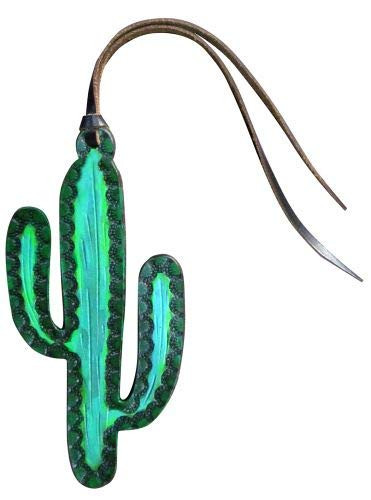 Showman Hand Painted Leather Cactus Tie-On Charm