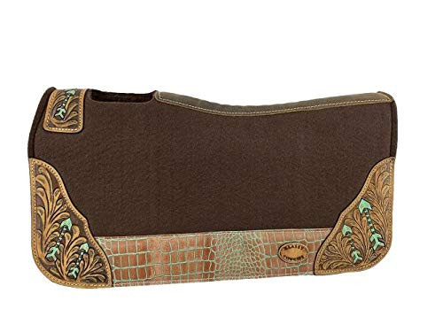 Klassy Cowgirl 28" x 30" Barrel Style Brown Felt Saddle Pad w/ Painted Arrow Design