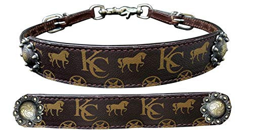 Klassy Cowgirl Argentina Cow Leather Wither Strap w/ Motif Overlay