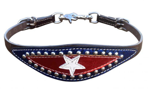 Showman Leather Wither Strap w/ Patriotic Design