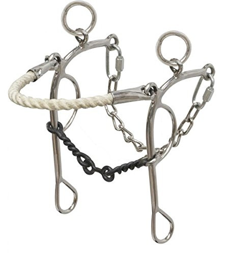 Showman Stainless Steel Dogbone Rope Nose Combo Hackamore Gag Bit