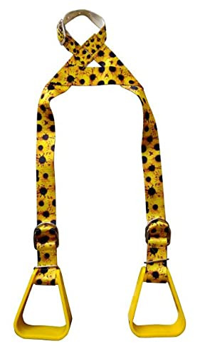 Showman Heavy Duty Nylon Adjustable Buddy Stirrups w/ Yellow Sunflower Print