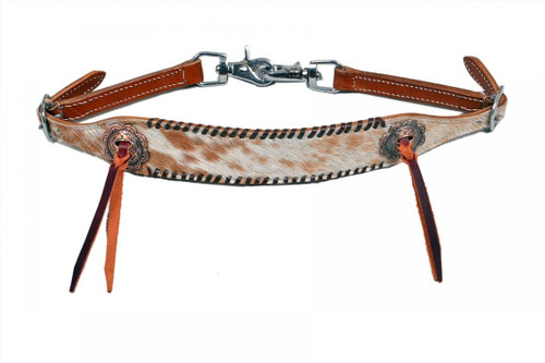 Showman Hair-On Cowhide Leather Wither Strap w/ Rawhide Lacing