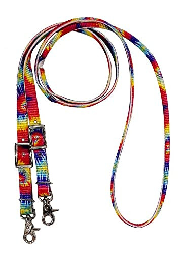 Showman 3/4" x 8' Tie-Dye Nylon Contest Reins