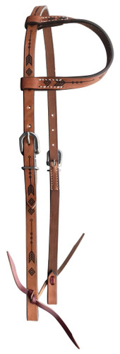 Showman Single Ear Argentina Leather Headstall w/ Arrow Design