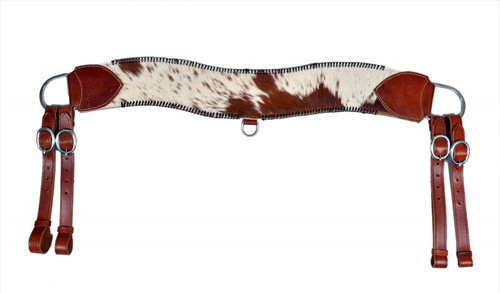 Showman Brown & White Hair-On Cowhide Leather Tripping Collar