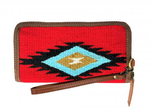 Showman Red Southwest Design Wool Saddle Blanket Wallet