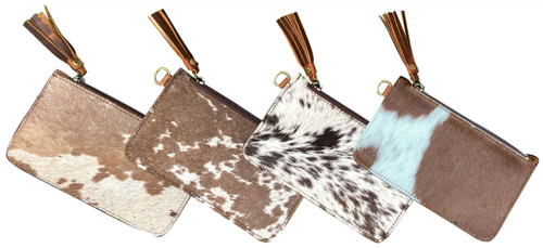 Klassy Cowgirl Brown Hair-On Cowhide Clutch w/ Wristlet