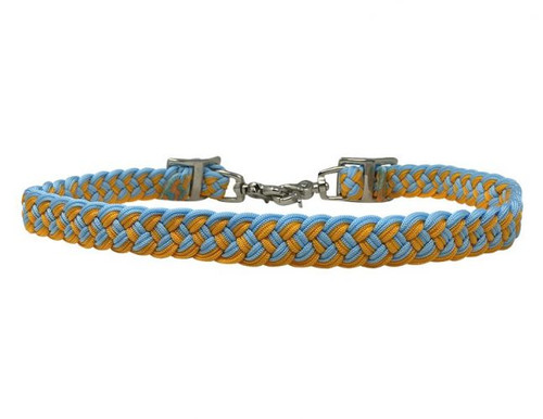 Showman Light Blue & Yellow Braided Nylon Wither Strap