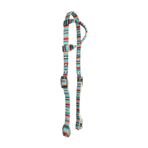 Showman Teal Serape Nylon Single Ear Headstall