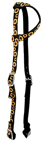 Nylon Single Ear Headstall w/ Sunflower Print