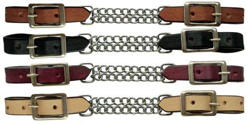 Showman Leather Curb Strap w/ Double Chain 