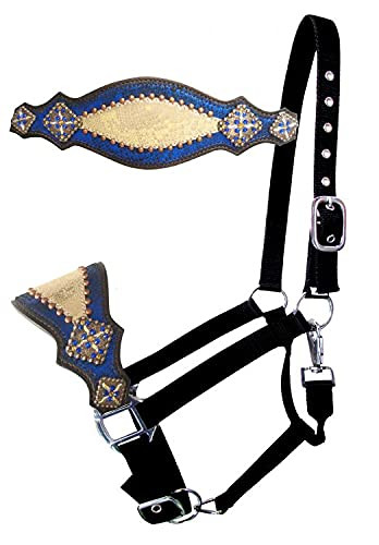 Showman Bronc Halter w/ Royal Blue & Gold Metallic Print 