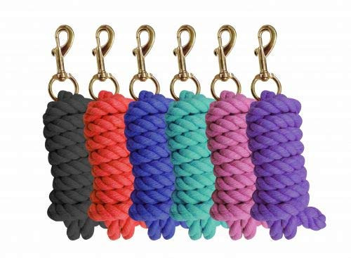 9' Cotton Lead Rope w/ Brass Plated Snap