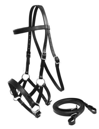 Showman Leather Bitless Bridle w/ Reins 