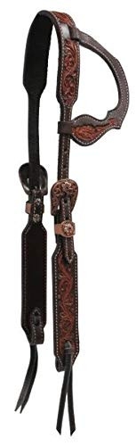 Showman Argentina Cow Leather Single Ear Headstall w/ Floral Tooling