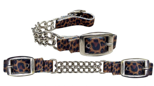 Showman Cheetah Double Chain Nylon Curb Strap