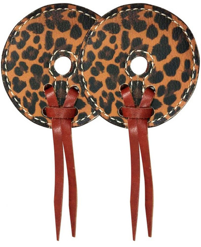 Showman Cheetah Print Leather Bit Guards