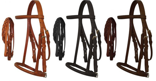 Pony Size English Browband Headstall w/ Reins