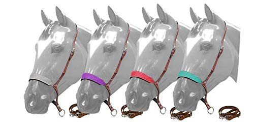 Showman Glitter Overlay Leather Noseband Tie Down & Strap