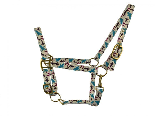 Nylon Halter w/ Horse & Rider Design