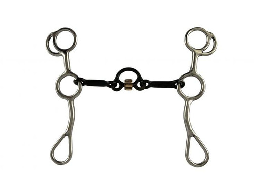 Showman Stainless Steel Junior Cow Horse Bit w/ 5" Sweet Iron Mouth & Correction Port