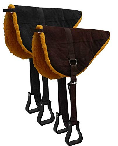 Showman Suede Leather Bareback Saddle Pad w/ Fleece Bottom