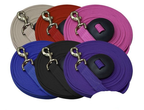 Showman 25' Flat Cotton Web Lunge Line w/ Brass Snap