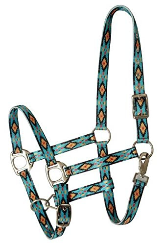 Showman Premium Nylon Halter w/ Turquoise Southwest Design