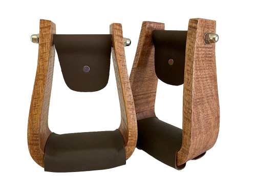 Showman Wooden Stirrups w/ Leather Foot Pad