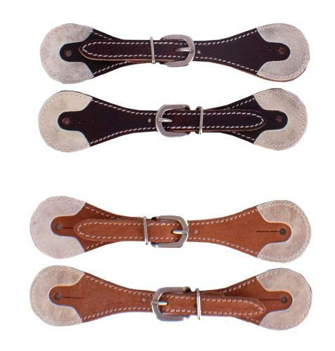 Showman Youth Argentina Cow Leather Spur Straps w/ Rawhide Ends
