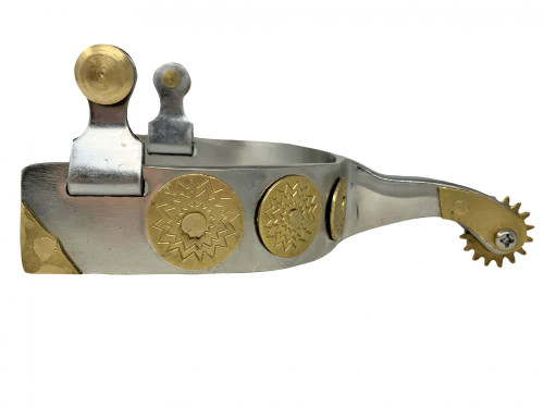 Showman Men's Stainless Steel Spurs w/ Brass Accents