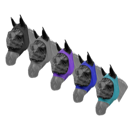 Showman Lycra Zipper Fly Mask w/ Ears