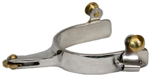 Showman Stainless Steel Horizontal Brass Rowel Spurs