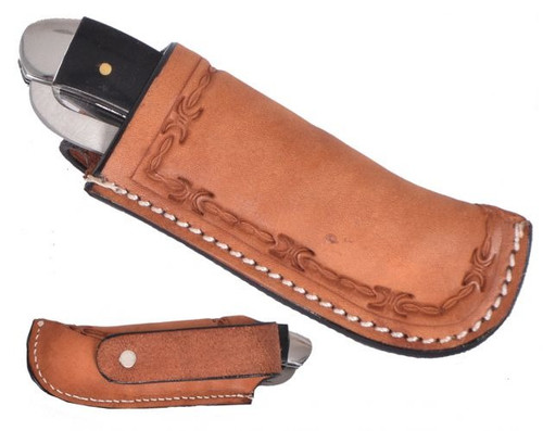 Showman Argentina Cow Leather Knife Sheath w/ Barbed Wire Tooling