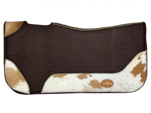 Klassy Cowgirl Barrel Style Felt Saddle Pad w/ Hair-On Cowhide