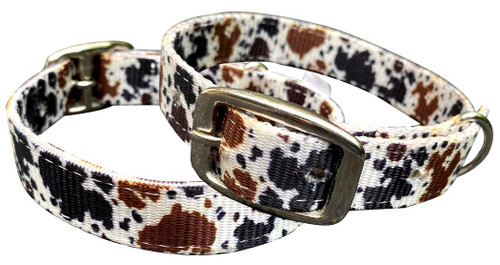 Showman Couture Cow Print Nylon Dog Collar