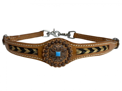 Showman Leather Wither Strap w/ Braided Horse Hair Inlay