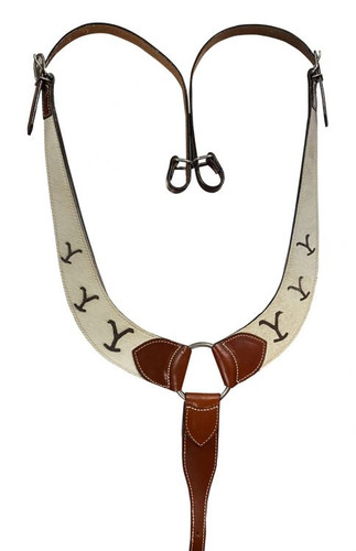 Showman "Y" Branded Cowhide Leather Pulling Collar