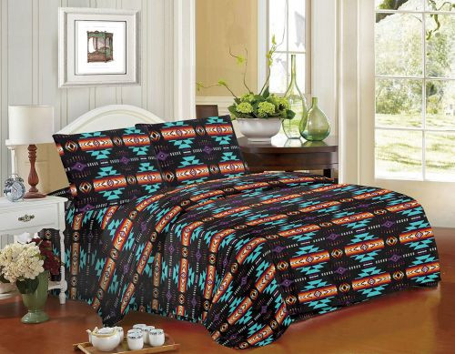 4 Piece King Size Navajo Print Sheet Set