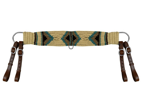 Showman Mohair Wool Multi-Strand Tripping Collar w/ Teal & Brown Southwest Design