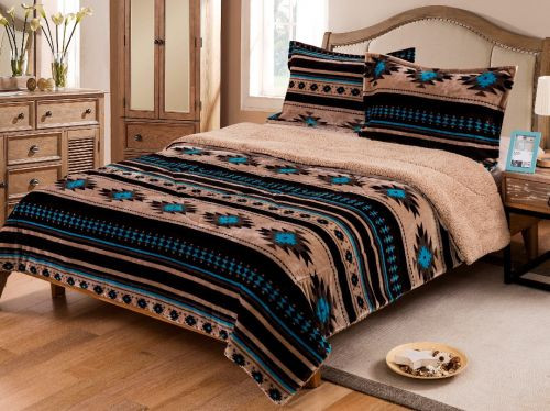 King Size 3 Pc Borrego Comforter Set w/ Southwest Design