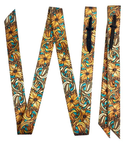 Showman Filigree & Floral Print Nylon Tie Strap & Off Billet Set