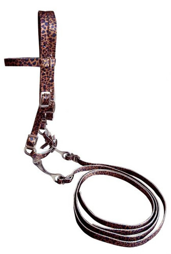 Showman Pony Cheetah Print Nylon Browband Bridle