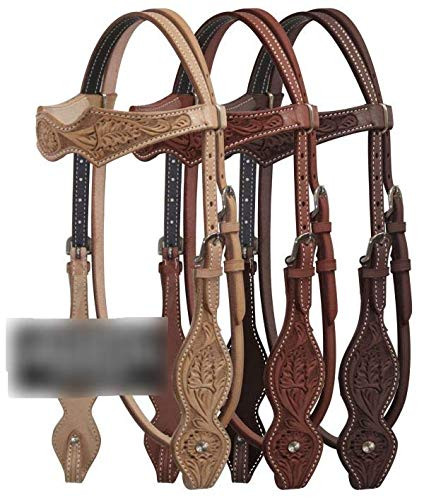 Showman Browband Argentina Cow Leather Headstall w/ Floral Tooling